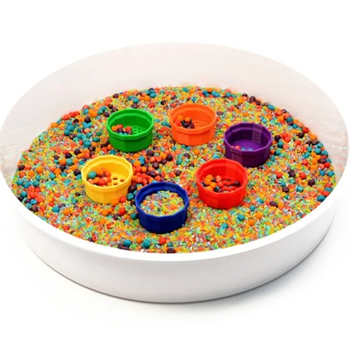 regenboogzeefjes small2 Kleurrijke Regenboog Zeefjesset Small– Spelen, Ontdekken & Sorteren met X Creator