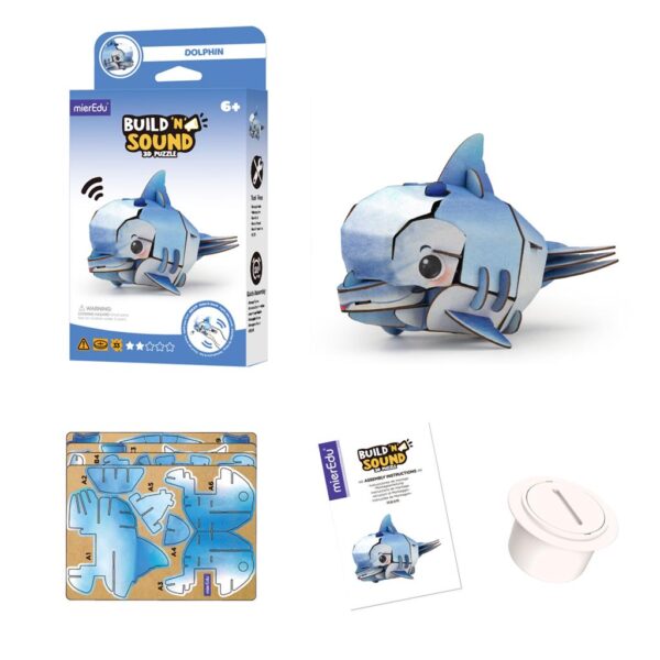 dolfijn 7 MierEdu – 3D Puzzel Build & Sound – dolfijn bouwpakket