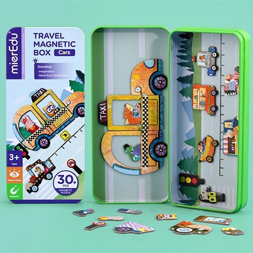 mieredu voertuigen2 (1) MierEdu Magnetische Puzzeldoos Voertuigen – Creatief Speelgoed voor Onderweg & Thuis