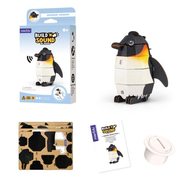 pinguin8 Mieredu – 3D Puzzel Build & Sound – Keizers pinguïn bouwpakket
