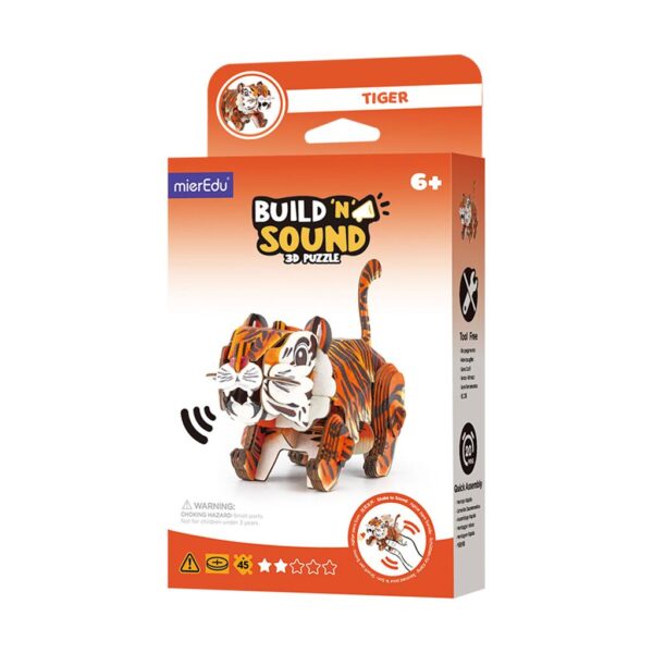 tijger2 MierEdu – 3D Puzzel Build & Sound – tijger bouwpakket