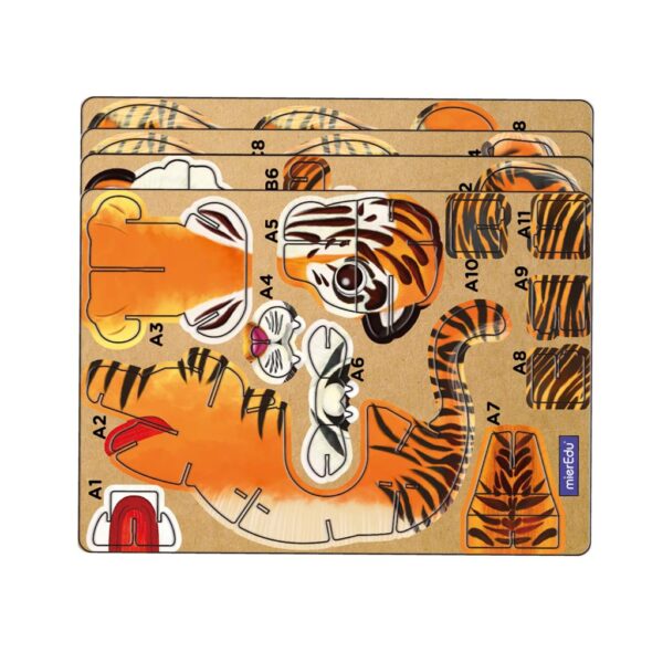 tijger4 MierEdu – 3D Puzzel Build & Sound – tijger bouwpakket
