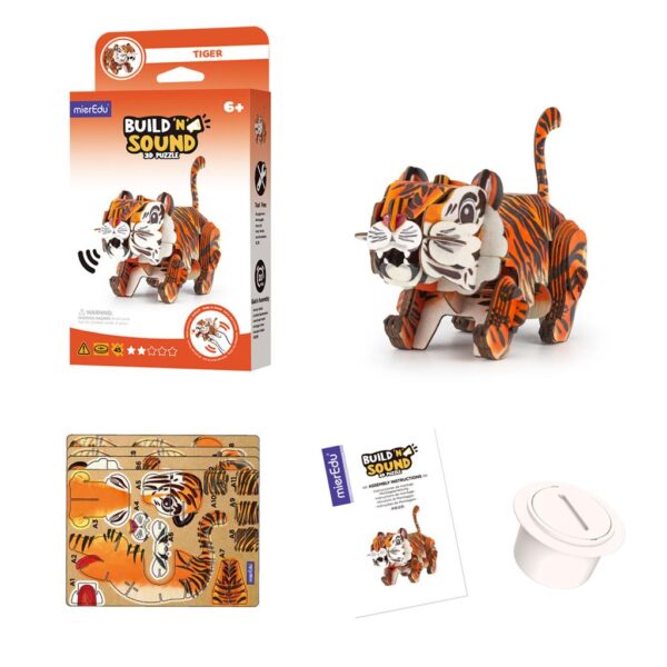 tijger7 MierEdu – 3D Puzzel Build & Sound – tijger bouwpakket
