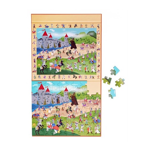 Puzzle ridders1 (1) 2 in 1 Magnetische Puzzel – Discovery Game Ridders | Scratch Europe – Speurtocht in het Ridderrijk