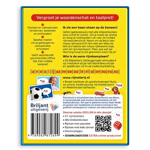 uitgeverij-briljant-rijmelarij (1) Rijmelarij – Educatief Rijmwoorden Kaartspel voor Kinderen