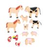 Complete houten boerderijdieren set verkrijgbaar bij Het Speellab
