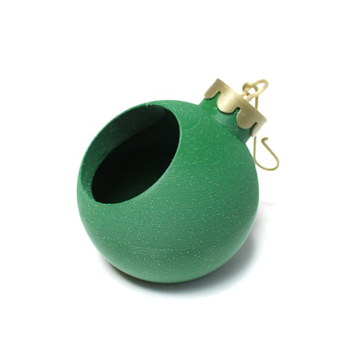 PLA kerstbal groen– open en vulbaar – Kids Kabinet