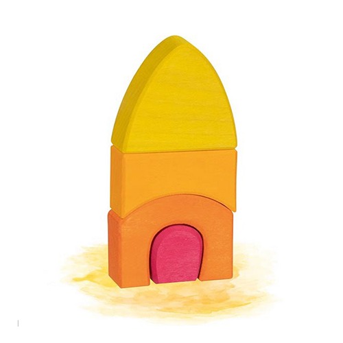 Duurzame houten speelgoedset Goki Evolution Morgana gele toren bij Het Speellab