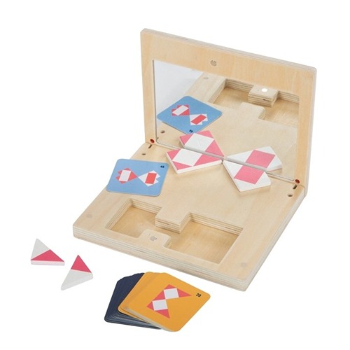 Houten symmetriespel van Small Foot met kleurrijke vormen