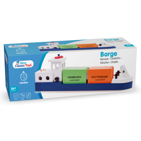 Containerhaven speelgoedlijn – rijnaak met 2 containers voor kinderen