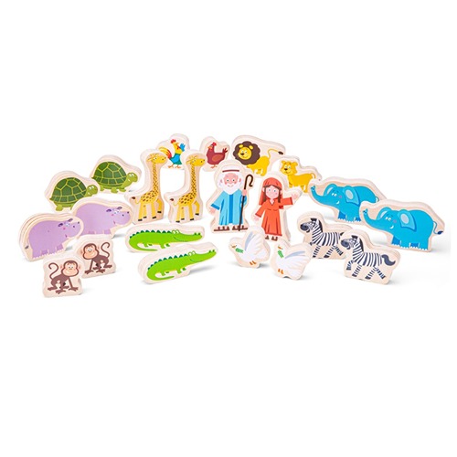 New Classic Toys Vormenboot Ark van Noach – houten vormenstoof met dieren