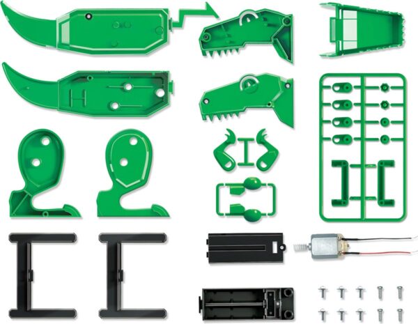 onderdelen van T-Rex Robot bouwpakket 4M KidzLabs – educatief STEM speelgoed