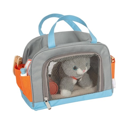 Small Foot poes met dierenartsset in draagtas – Het Speellab