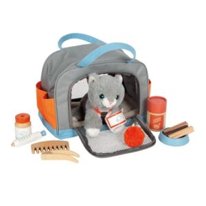 Pluche poes met complete verzorgingsset van Small Foot