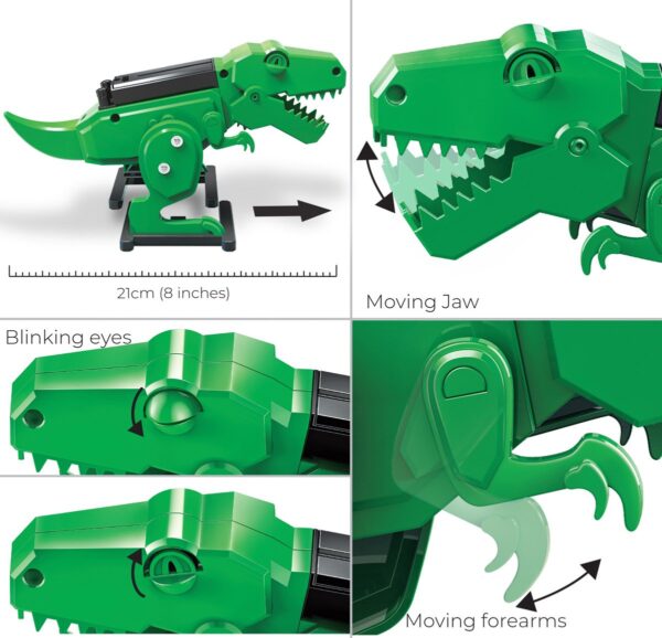 uitleg bewegende delen Lopende dinosaurus robot voor kinderen – 4M T-Rex
