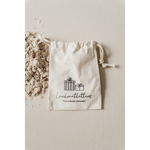 biologisch katoenen canvas zakje-vultray-set-hout Leuk met Letters kerst vultrays met FSC hout in canvas zak