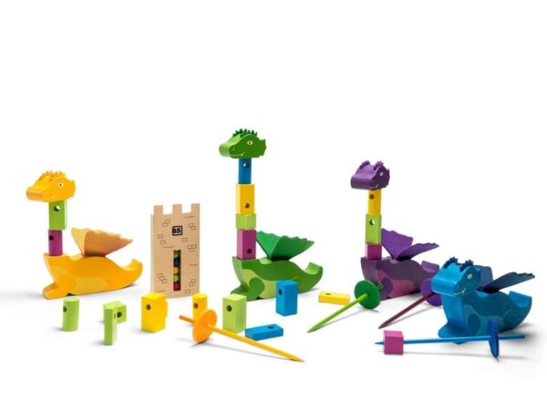 BS Toys Draak Steken houten stapelspel voor kinderen