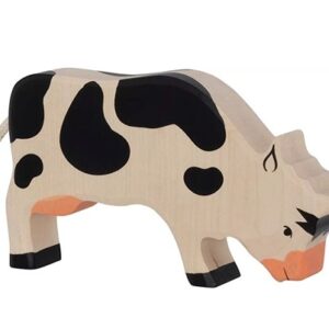 Van duurzaam hout handgemaakte koe waldorf geinspiteerd van Holztiger bij Het Speellab