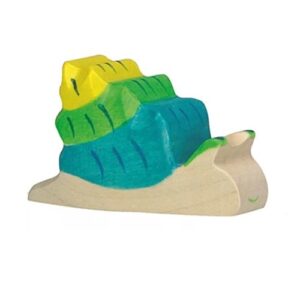 Van duurzaam hout handgemaakte slak waldorf geinspiteerd van Holztiger bij Het Speellab