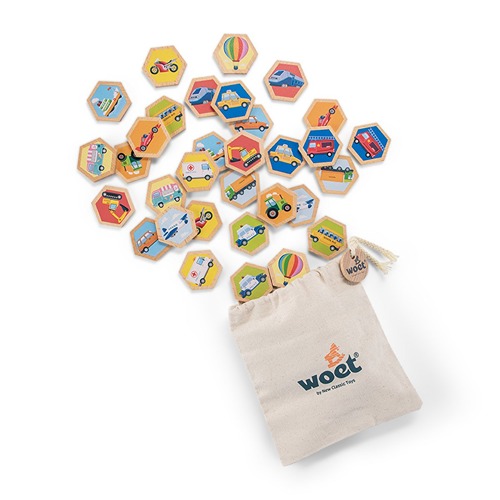 Houten memory spel Woet New classic toys met voertuigen – volledige set
