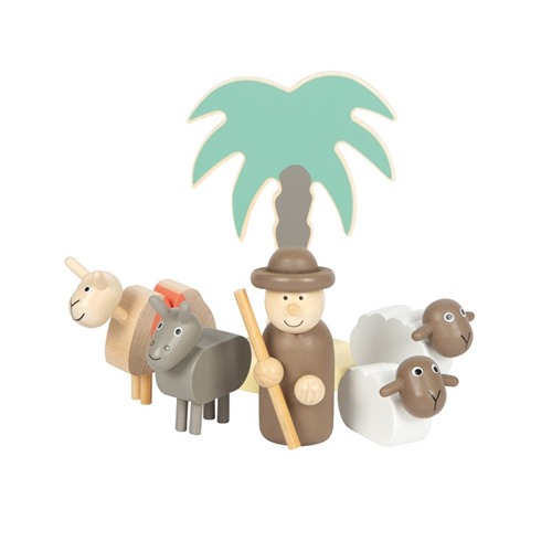 Herders bij het speellab uit de Small Foot Speelset Houten Kerststal