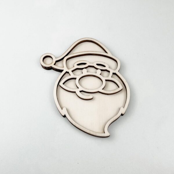 Close-up van FSC houten vultray Kerstman