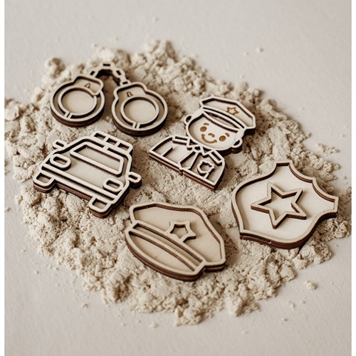 Politiefiguren vultrays voor speelrijst en sensorische activiteiten