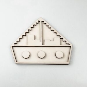 houten vultray stoomboot Leuk met Letters voor sensorisch spel