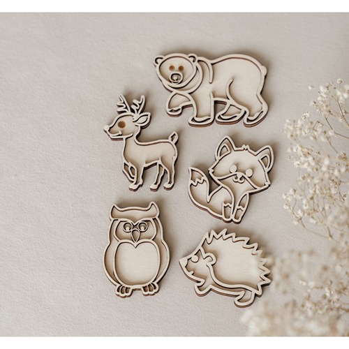 Kleine vultrays bosdieren van Leuk met Letters in FSC hout