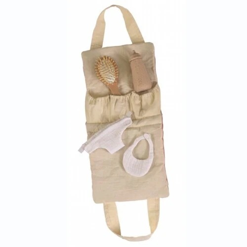 Egmont Toys verzorgingstas voor de pop van stof en hout bij het Speellab