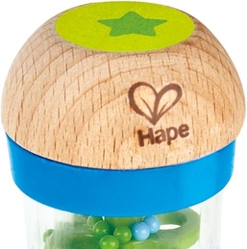 Veilig en duurzaam babyspeelgoed van Hape – rode regenmaker met rustgevend geluid