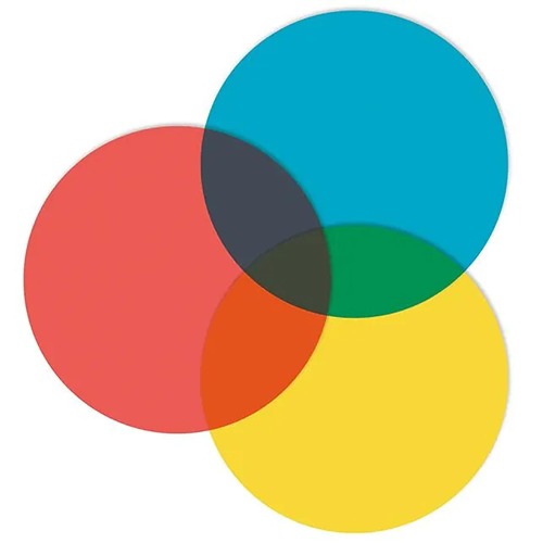 Creatieve knutselset met sjablonen en de kleuren en mengkleuren ontdekken b ij het speellab