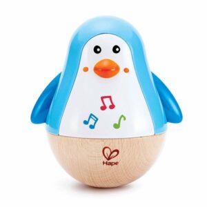 hape-penguin-musical-wobbler-babyspeelgoed Hape Penguin Musical Wobbler muzikaal wiebelpoppetje voor baby’s