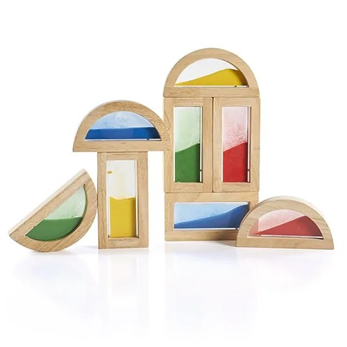 het-speellab-guidecraft-regenboog-zandblokken-hout Sensorische houten regenboog zandblokken voor kinderen van Guidecraft