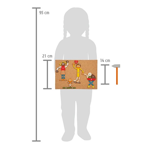 Kind met meetlat om grootte spel aan te geven tav van kind.