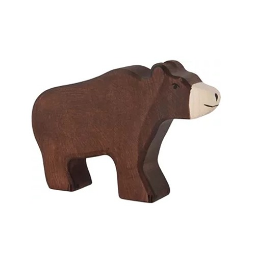 Houten handgemaakt dierfiguur grote beer voor open einde spel. Duurzaam en fantasierijk speelgoed van Holztiger bij Het Speellab