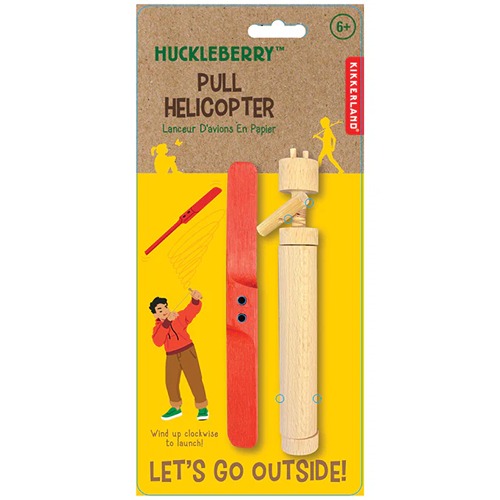 Verpakking en helikopter van Huckleberry.