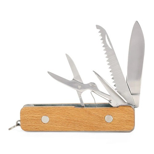 Huckleberry-pocket-knife-zakmes Uitgeklapte huckleberry zakmes met schaar, zaag en mes