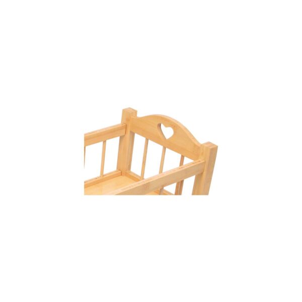 Detail hart in houten rand van bedje Small Foot