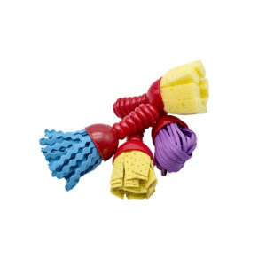 Eduplay Texture Wands Set 2 met vier verschillende sensorische textuurkwasten voor creatief schilderen en knutselen door kinderen vanaf 3 jaar.