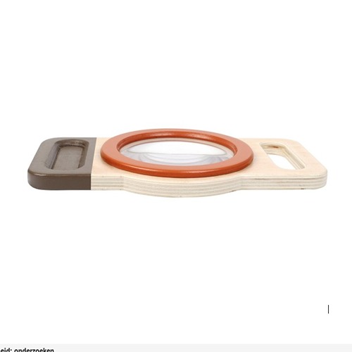 Robuust houten XXL vergrootglas van Small Foot als onderzoeksmateriaal voor de ontdekhoek in de klas
