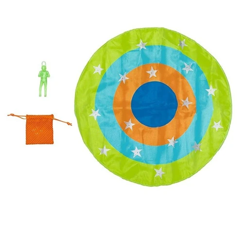 Speelgoed om zwaartekracht te leren met parachute experiment voor kinderen